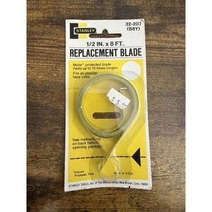 Rare 8' Vintage Stanley Tape 32-20 Measure Replacement Blade 1/2" x 8'